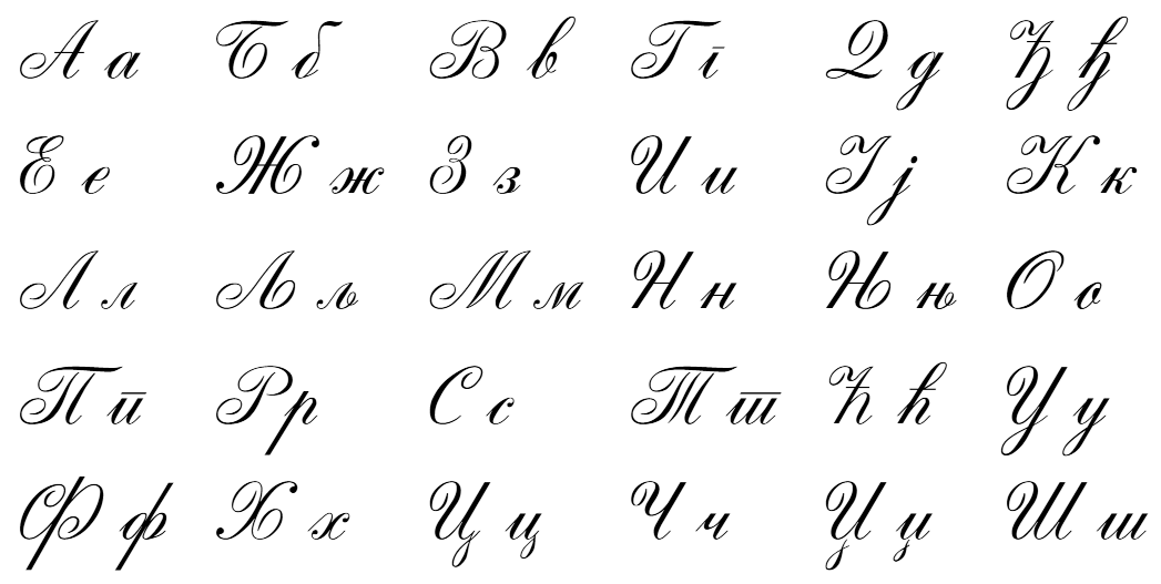 serbian cyrillic cursive